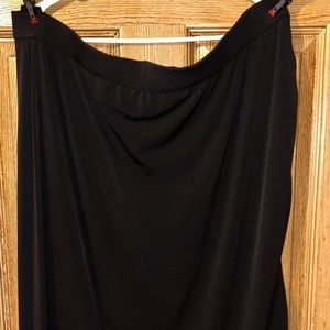 Lane Bryant black stretch maxi skirt EUC Size 26/28 side slit .